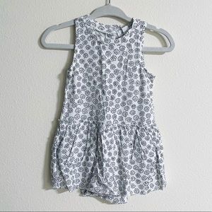 Angel Dear Onesie Dress - Black & White Flowers